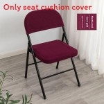 (Wine Red) Foldable Two-Piece Split-Style Chair Cover with Solid Color Design for Home or Party